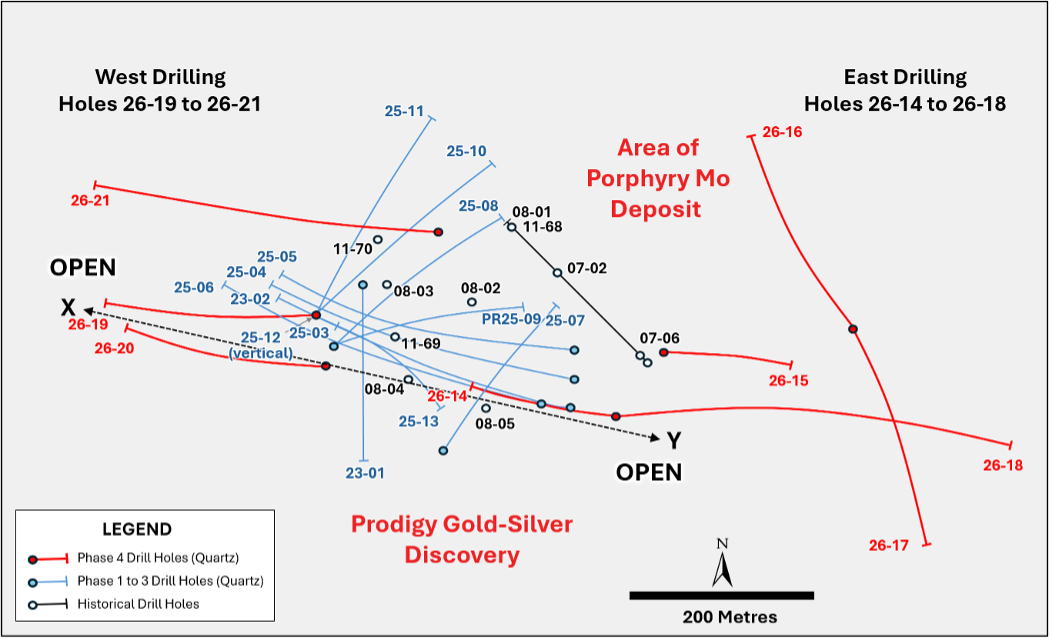 Quartz Announces Phase 4 Drill Results Including 164 Metres of 0.72 g/t AuEQ (0.31 g/t Gold, 18 g/t Silver, 0.024 % Molybdenum and 0.04% Copper)